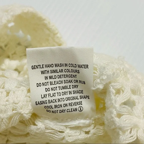 SEED FEMME Womens White Cream 100% Cotton Crochet Sleeveless BOHO Top Size XS - Picture 7 of 11